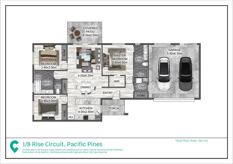 Floorplan of Homely townhouse listing, 1/8 Rise Circuit, Pacific Pines QLD 4211