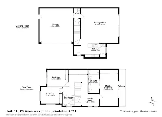 Floorplan of Homely townhouse listing, 61/28 Amazons Place, Jindalee QLD 4074