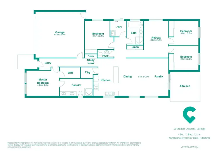 Floorplan of Homely house listing, 46 Steiner Crescent, Baringa QLD 4551