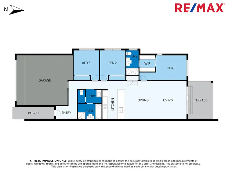 Floorplan of Homely semi-detached listing, 1/33 Davey Drive, Woombye QLD 4559