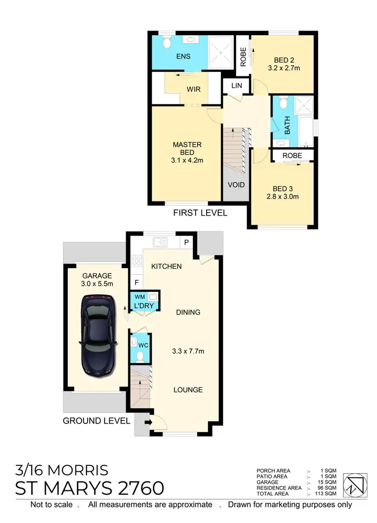 Floorplan of Homely townhouse listing, 3/16 Morris, St Marys NSW 2760