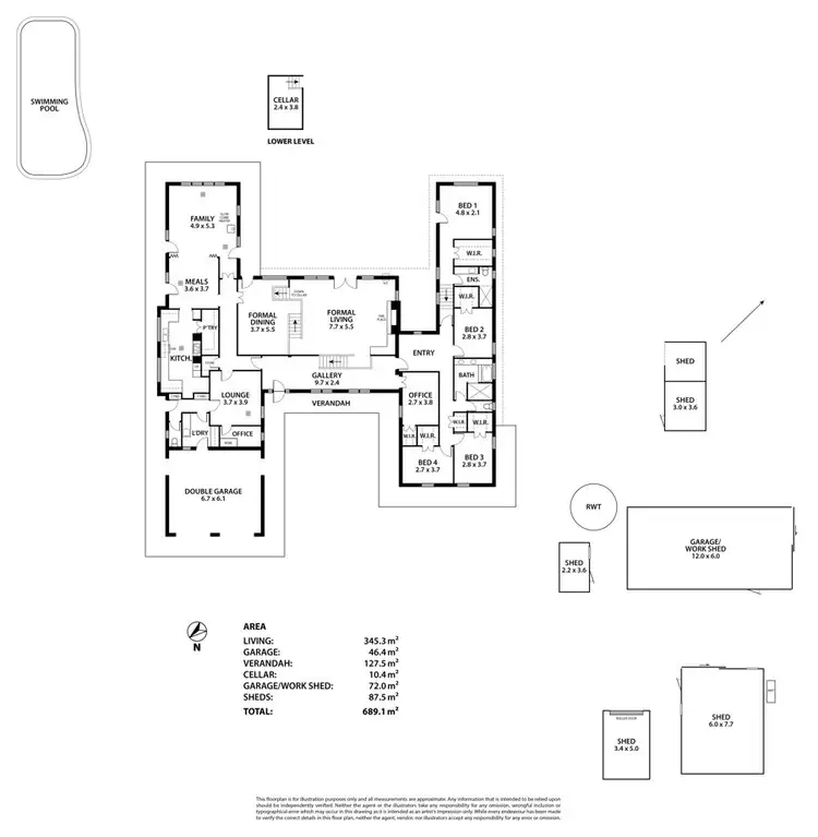 Floorplan of Homely rural property listing, 46 Washington Terrace, Murray Bridge SA 5253