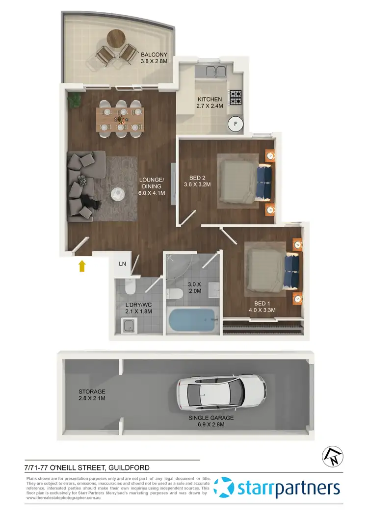 Floorplan of Homely unit listing, 7/71-77 O'Neill Street, Guildford NSW 2161