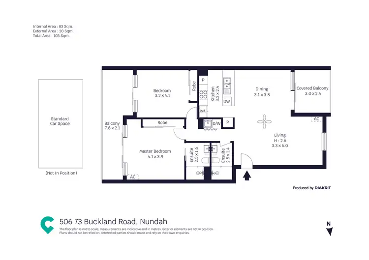 Floorplan of Homely unit listing, 506/73 Buckland Road, Nundah QLD 4012