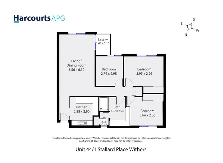 Floorplan of Homely unit listing, 44/1 Stallard Place, Withers WA 6230