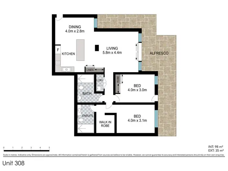 Floorplan of Homely apartment listing, 308/82 Mildura Street, Coffs Harbour NSW 2450