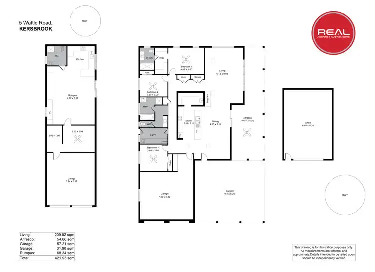 Floorplan of Homely house listing, 5 Wattle Road, Kersbrook SA 5231