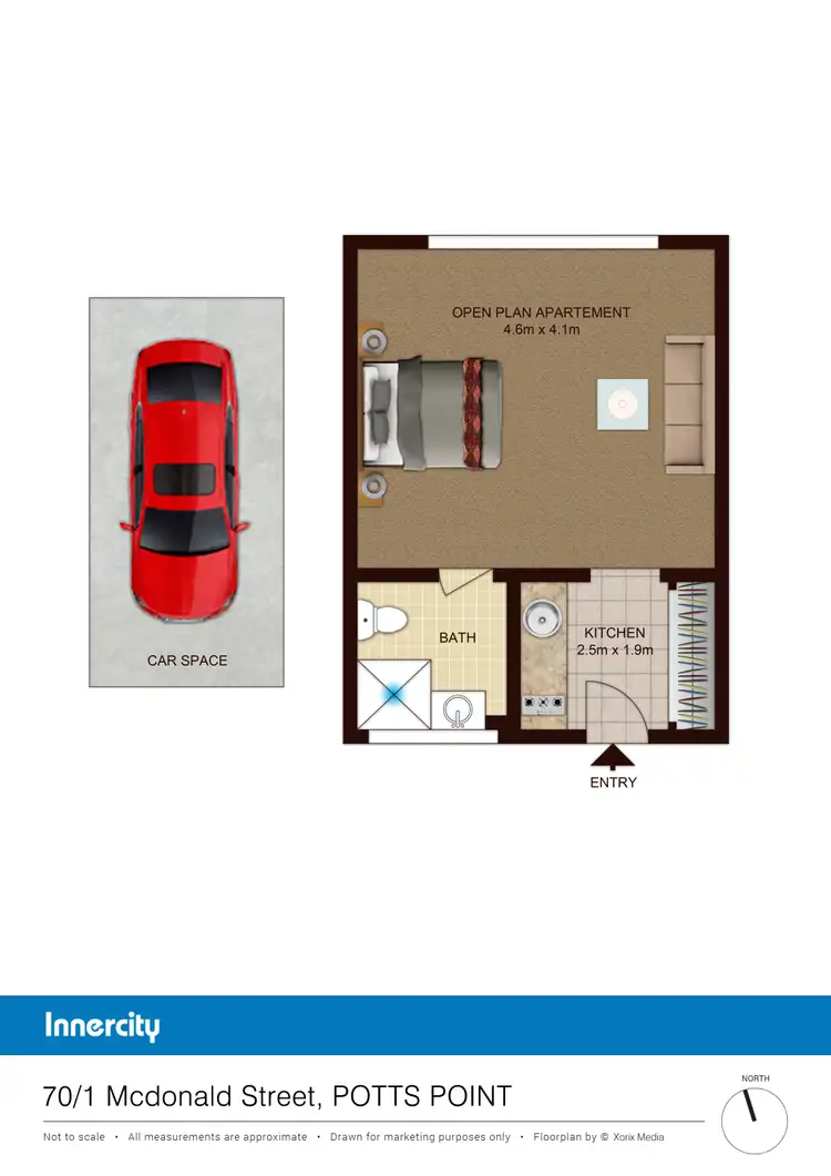 Floorplan of Homely studio listing, 70/1 Mcdonald St, Potts Point NSW 2011