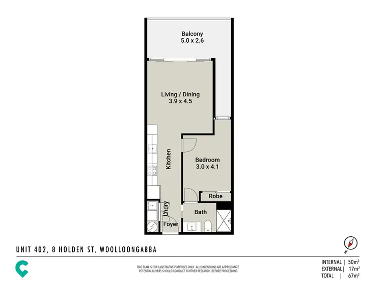 Floorplan of Homely unit listing, 402/8 Holden Street, Woolloongabba QLD 4102