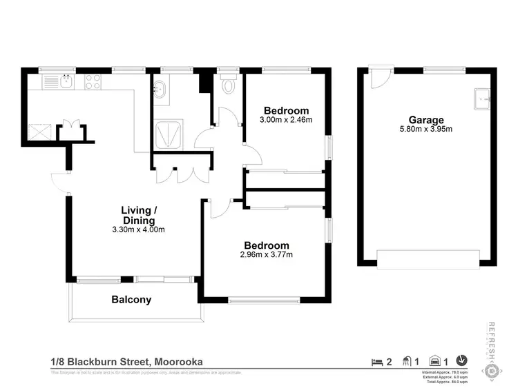 Floorplan of Homely unit listing, 1/8 Blackburn Street, Moorooka QLD 4105