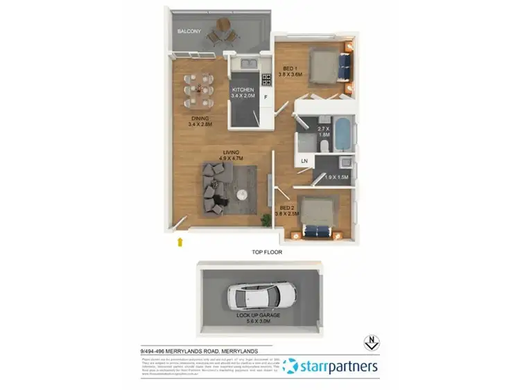 Floorplan of Homely unit listing, 9/494-496 Merrylands Road, Merrylands NSW 2160