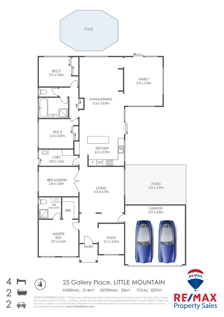 Floorplan of Homely house listing, 25 Gallery Place, Little Mountain QLD 4551