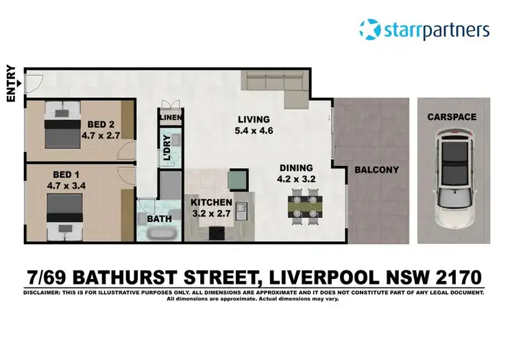 Floorplan of Homely unit listing, 7/69 Bathurst Street, Liverpool NSW 2170