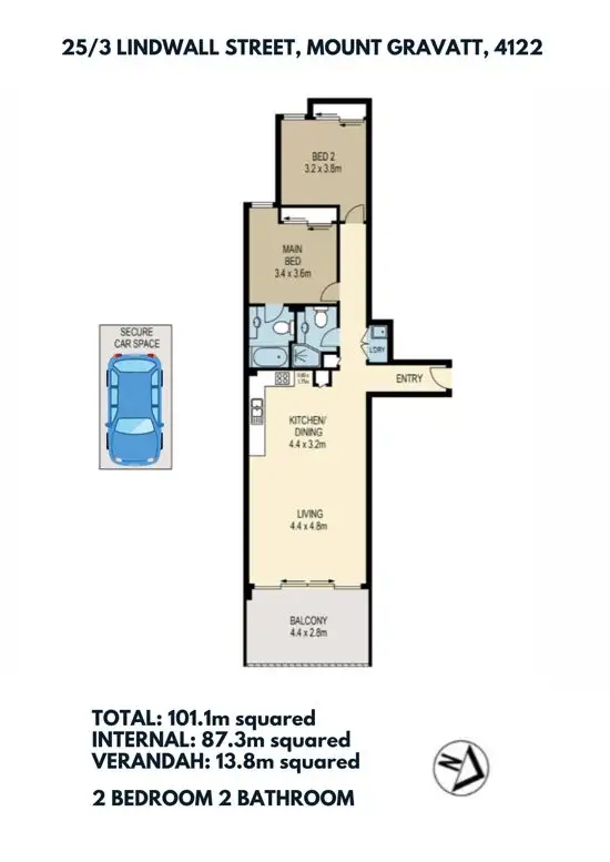 Floorplan of Homely unit listing, 25/3 Lindwall Street, Upper Mount Gravatt QLD 4122