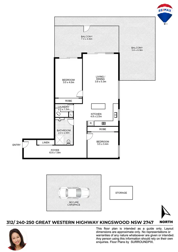 Floorplan of Homely unit listing, 312/240-250 GREAT WESTERN HIGHWAY, Kingswood NSW 2747