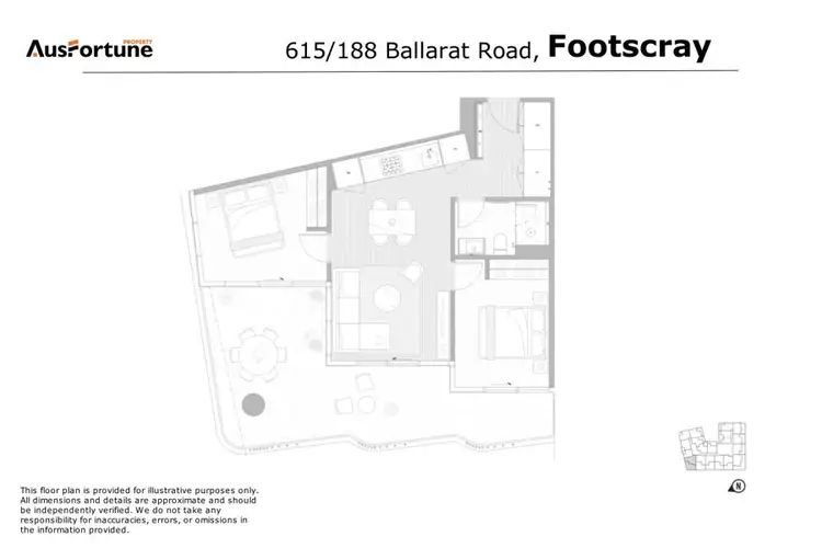 Floorplan of Homely apartment listing, 615/188 Ballarat Road, Footscray VIC 3011