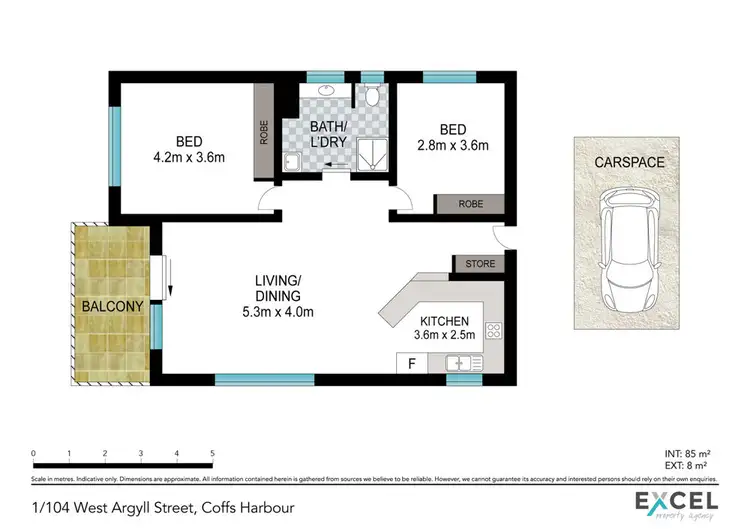 Floorplan of Homely unit listing, 1/104 West Argyll Street, Coffs Harbour NSW 2450