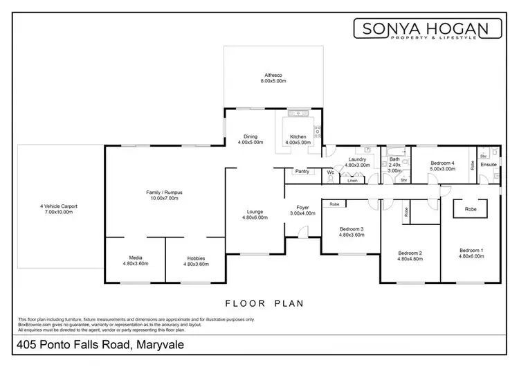 Floorplan of Homely rural property listing, 405 Ponto Falls Road Maryvale via,, Wellington NSW 2820