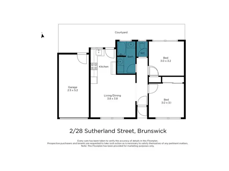 Floorplan of Homely unit listing, 2/28 Sutherland Street, Brunswick VIC 3056