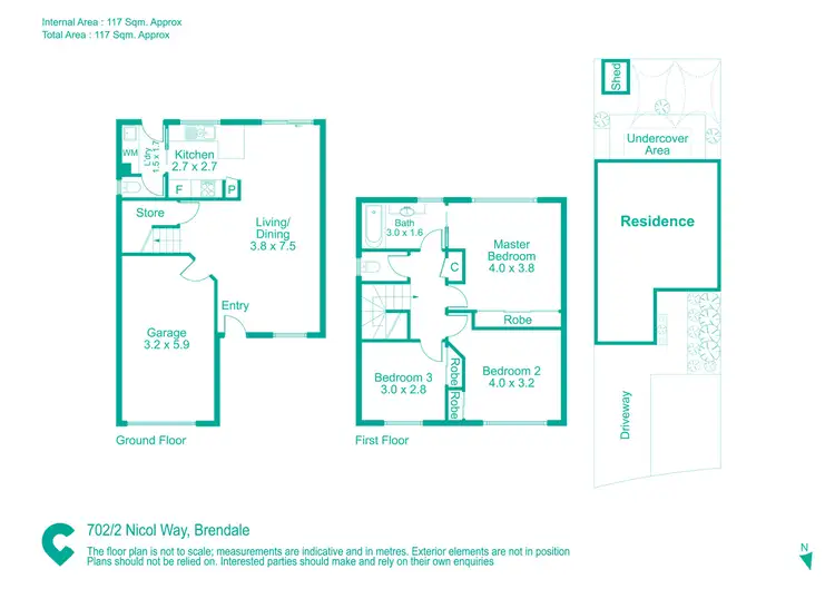 Floorplan of Homely townhouse listing, 702/2 Nicol Way, Brendale QLD 4500