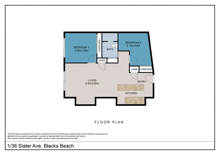 Floorplan of Homely unit listing, 1/36 Slater Avenue, Blacks Beach QLD 4740
