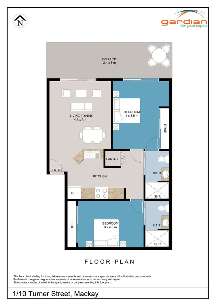 Floorplan of Homely unit listing, 1/10 Turner Street, Mackay QLD 4740