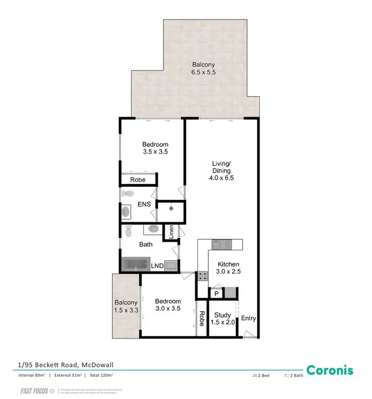 Floorplan of Homely unit listing, 1/95 Beckett Road, Mcdowall QLD 4053