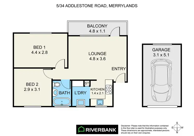 Floorplan of Homely unit listing, 5/34 Addlestone Road, Merrylands NSW 2160