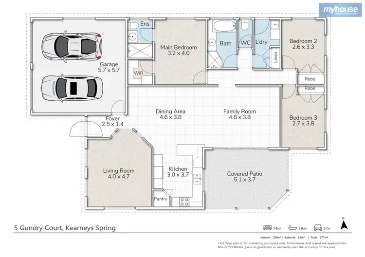 Floorplan of Homely house listing, 5 Gundry Court, Kearneys Spring QLD 4350