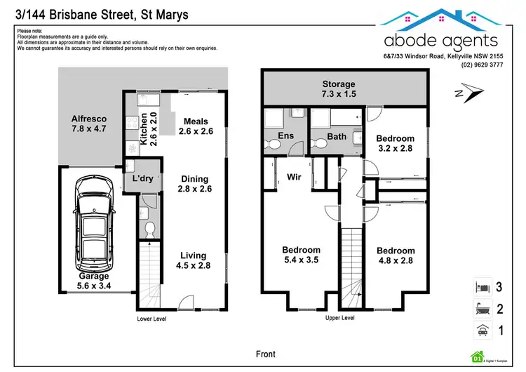 Floorplan of Homely townhouse listing, 3/144 Brisbane Street, St Marys NSW 2760