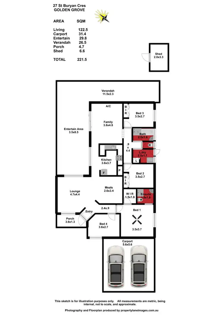 Floorplan of Homely house listing, 27 St Buryan Crescent, Golden Grove SA 5125