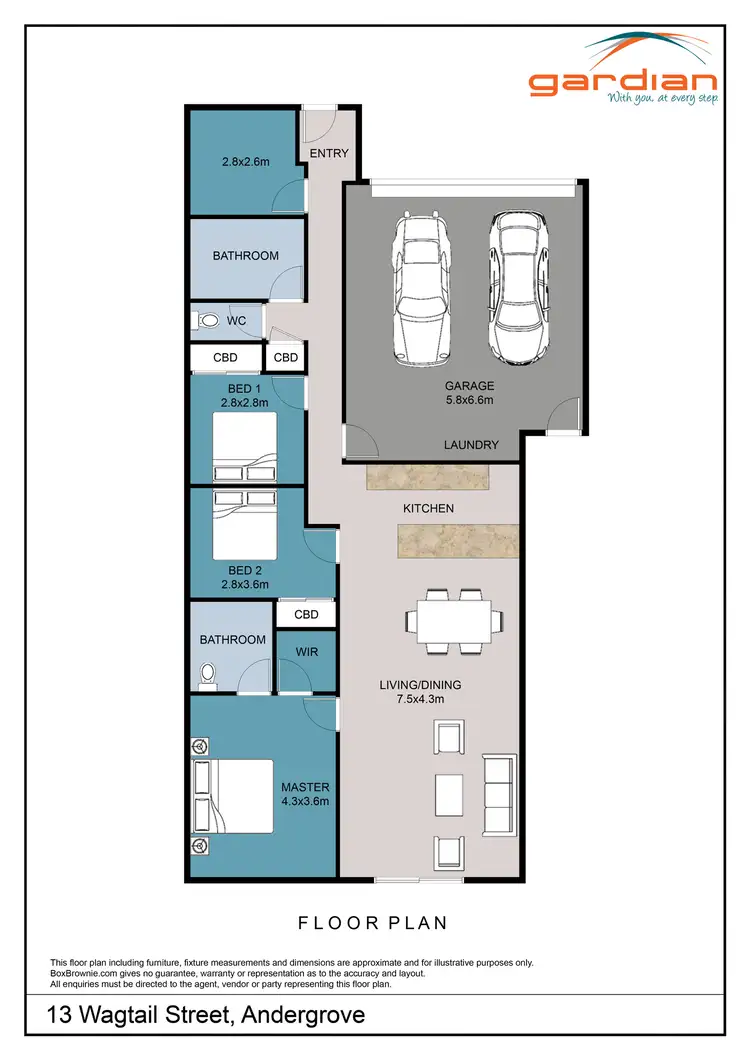 Floorplan of Homely house listing, 13 Wagtail Street, Andergrove QLD 4740