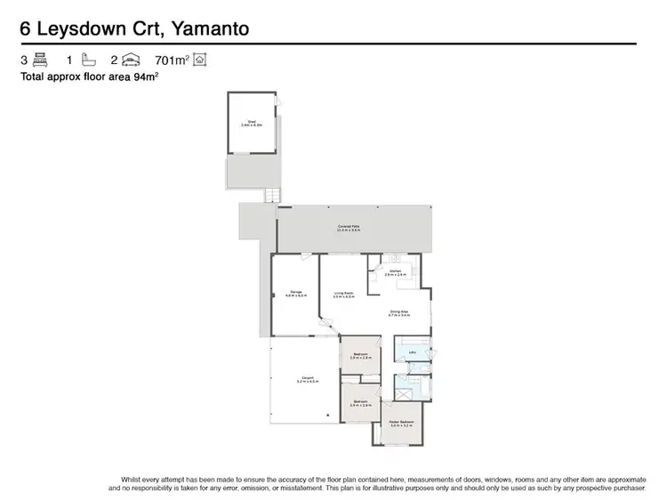 Floorplan of Homely house listing, 6 Leysdown Court, Yamanto QLD 4305