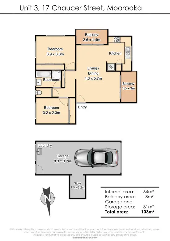 Floorplan of Homely unit listing, 3/17 Chaucer Street, Moorooka QLD 4105