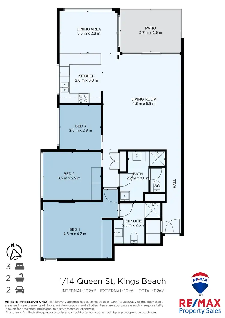 Floorplan of Homely unit listing, 1/14 Queen Street, Kings Beach QLD 4551