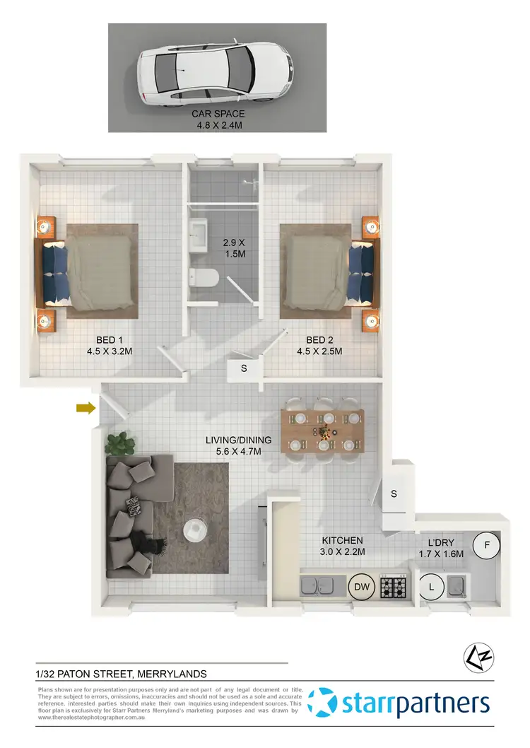 Floorplan of Homely unit listing, 1/32 Paton Street, Merrylands NSW 2160