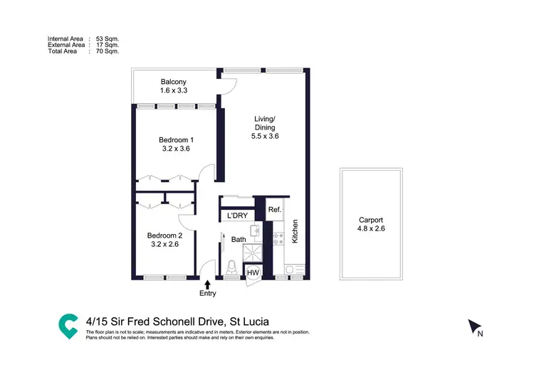 Floorplan of Homely apartment listing, 4/15 Sir Fred Schonell Drive, St Lucia QLD 4067