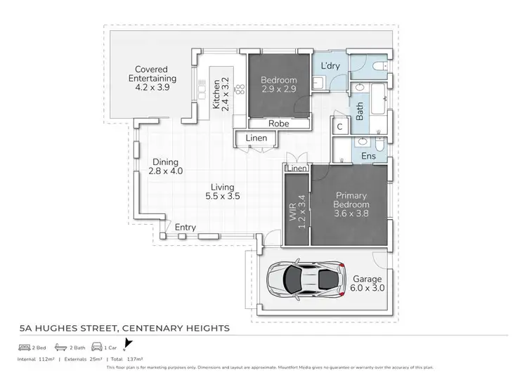 Floorplan of Homely unit listing, 1/5A Hughes Street, Centenary Heights QLD 4350
