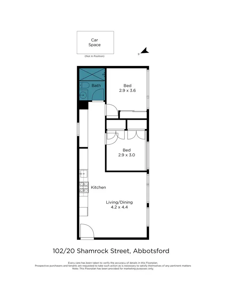 Floorplan of Homely apartment listing, 102/20 Shamrock Street, Abbotsford VIC 3067