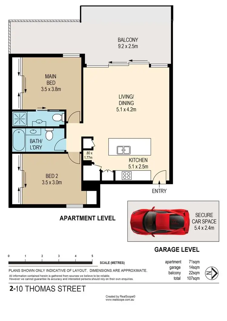 Floorplan of Homely apartment listing, 2/10 Thomas Street, West End QLD 4101