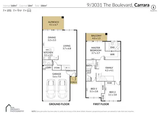 Floorplan of Homely townhouse listing, 9/3031 The Boulevard, Carrara QLD 4211