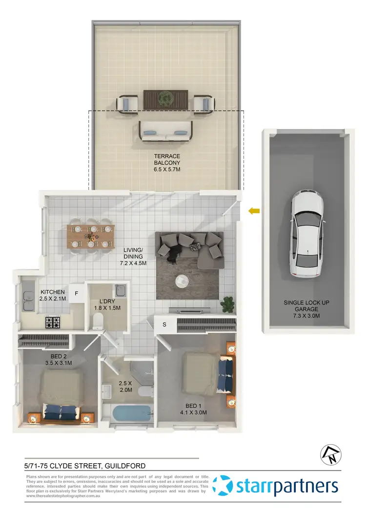 Floorplan of Homely unit listing, 5/71-75 Clyde Street, Guildford NSW 2161