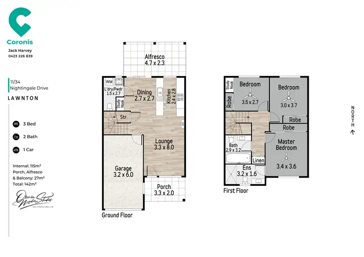 Floorplan of Homely townhouse listing, 11/34 Nightingale Drive, Lawnton QLD 4501