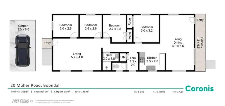 Floorplan of Homely house listing, 20 Muller Road, Boondall QLD 4034