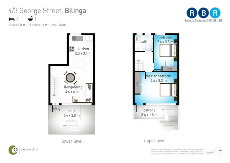 Floorplan of Homely unit listing, 4/3 George St, Bilinga QLD 4225