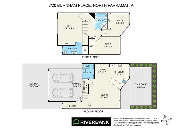 Floorplan of Homely townhouse listing, 2/20 Burnham Place, North Parramatta NSW 2151