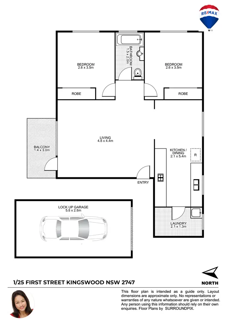 Floorplan of Homely unit listing, 1/25 FIRST STREET, Kingswood NSW 2747