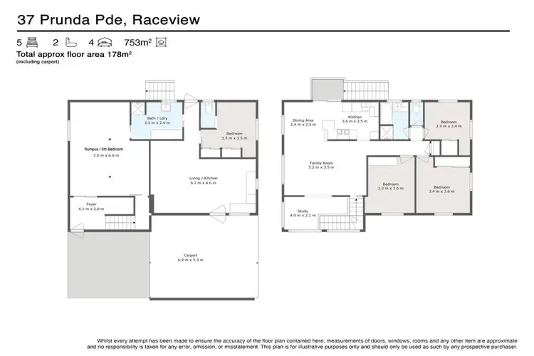 Floorplan of Homely house listing, 37 Prunda Parade, Raceview QLD 4305