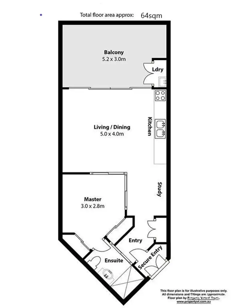 Floorplan of Homely apartment listing, 4801/2 Carraway ST, Kelvin Grove QLD 4059