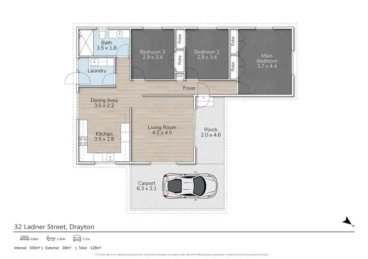 Floorplan of Homely house listing, 32 Ladner Street, Drayton QLD 4350